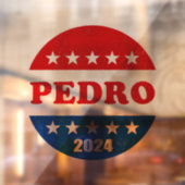 Pedro 2024 Bester Präsidentschaftskandidat Fensteraufkleber (Blatt 2)