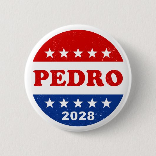 Pedro 2028 Dynamite Red White Blue Kampagne Button (Vorderseite)