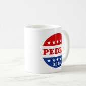 Pedro 2028 Red White Blue Retro Button Kaffeetasse (VorderseiteRechts)