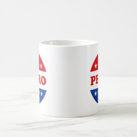 Pedro 2028 Red White Blue Retro Button Kaffeetasse (Mittel)