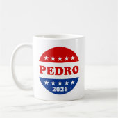 Pedro 2028 Red White Blue Retro Button Kaffeetasse (Links)