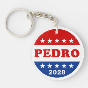 Pedro 2028 Vintage Rot Weiß Blau Wähler Schlüsselanhänger