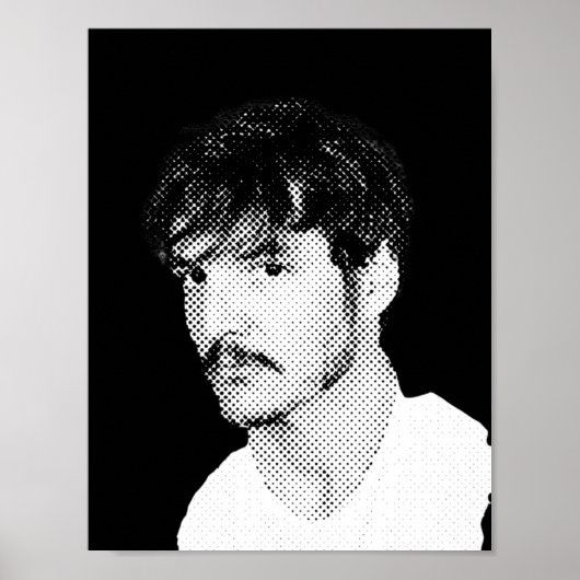Pedro Pascal halbtönige Vintage-Kunst Poster (Vorne)