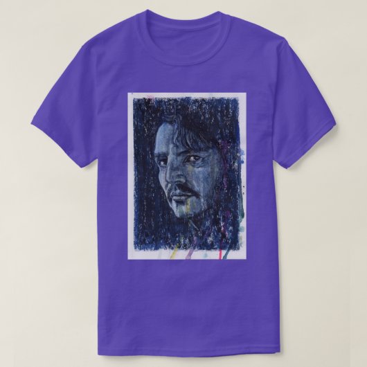 Pedro Pascal Handgezogenes Öl und Tintenportrait T-Shirt (Design vorne)