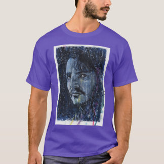 Pedro Pascal Handgezogenes Öl und Tintenportrait T-Shirt