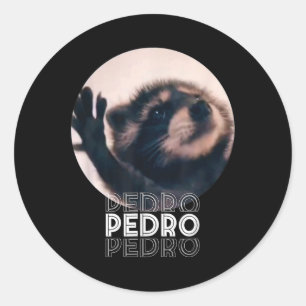 Pedro Racoon Dance Populäre Internet Meme Mapache  Runder Aufkleber
