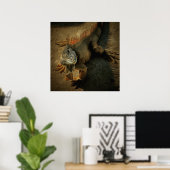 Pedro the Iguana 0768 Art Print Poster (Heimbüro)