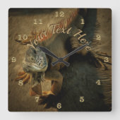Pedro the Iguana 0768 Quadratische Wanduhr (Vorderseite)