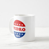 Pedro Voter Button 2024 Wahlen Kaffeetasse (Vorderseite Links)
