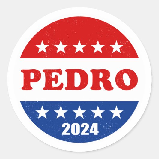 Pedro Voter Button 2024 Wahlen Runder Aufkleber (Vorderseite)