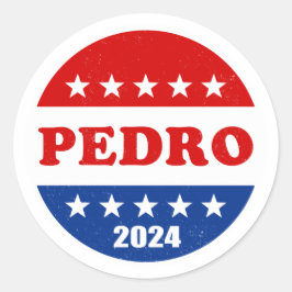 Pedro Voter Button 2024 Wahlen Runder Aufkleber