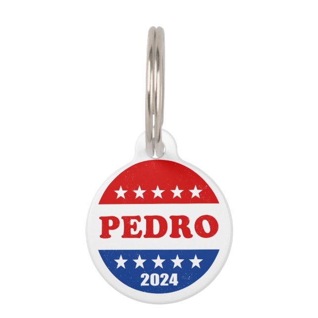 Pedro Voter Button 2024 Wahlen USA Haustiermarke (Vorderseite)