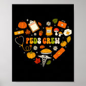 Peds Crew Nurse Fall Heart Pediatric Pumpkin Thank Poster (Vorne)