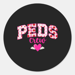 Peds Crew Valentinstag Pädiatrische Pflegekräfte S Runder Aufkleber