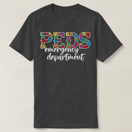 PEDS Emergency Department Doctor RN ER Pädiatrie E T-Shirt (Design vorne)