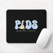 Peds Gänse Kinderheilkunde Blue Gingham Work Peds Mousepad (Mit Mouse)