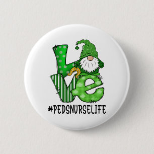 Peds-Krankenschwester Liebe St. Patricks Day Grün Button