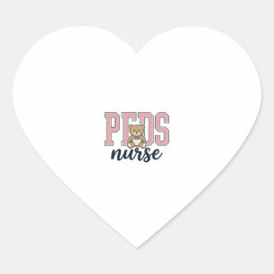 Peds-Krankenschwester-Teddybär-vintage-Shirt-Desig Herz-Aufkleber