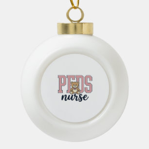 Peds-Krankenschwester Teddybär Vintage-Shirt-Desig Keramik Kugel-Ornament