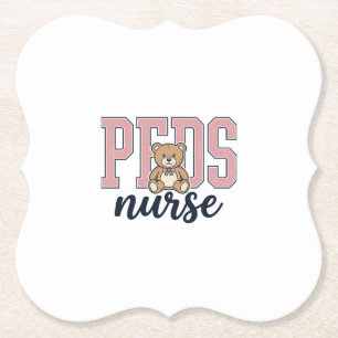 Peds-Krankenschwester-Teddybär-vintage-Shirt-Desig Untersetzer