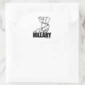 Pee on Hillary Ovaler Aufkleber (Tasche)
