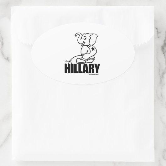 Pee on Hillary Ovaler Aufkleber (Tasche)
