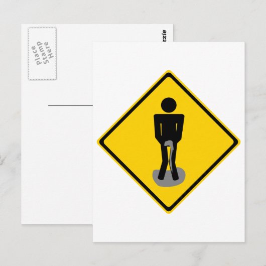 Pee Pants Road Sign Postkarte (Vorne/Hinten)