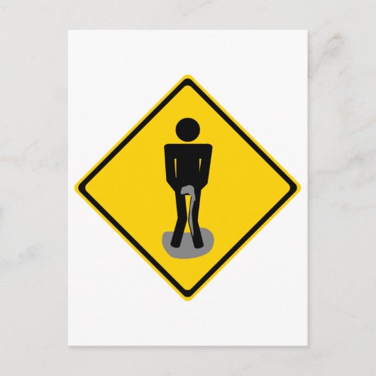 Pee Pants Road Sign Postkarte (Vorderseite)