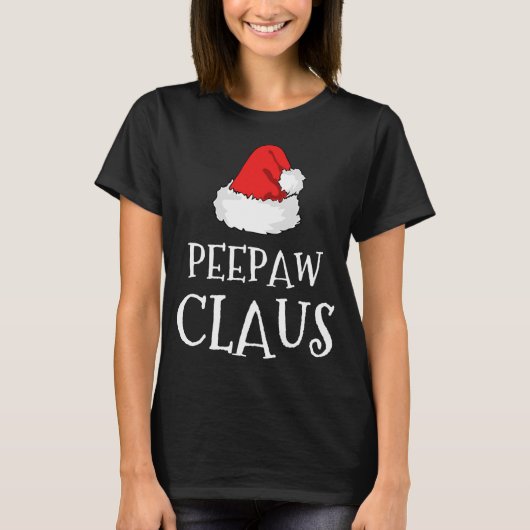 Pee-Paw Claus Christmas Hat Group Matching Pajama T-Shirt (Vorderseite)