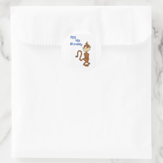 Pee Pee Monkey Runder Aufkleber (Tasche)