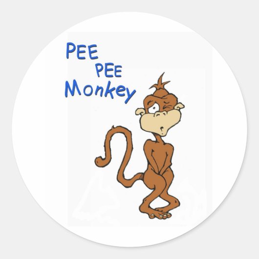 Pee Pee Monkey Runder Aufkleber (Vorderseite)