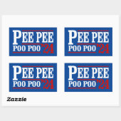 Pee Pee Poo Poo 2024 Rechteckiger Aufkleber (Blatt)