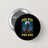 Pee Pee Poo Poo Cursed Gen Z Meme Funny Skeleton W Button (Vorne & Hinten)
