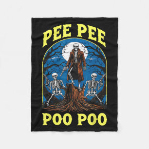 Pee Pee Poo Poo Cursed Gen Z Meme Funny Skeleton W Fleecedecke