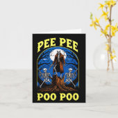 Pee Pee Poo Poo Funny Skeleton Halloween Karte (Gelbe Blume)