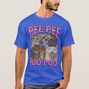 Pee Pee Poo Poo Lustige Katze Meme Bootleg Junge T-Shirt