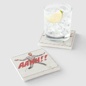 Pee-wee "Aahh"-Untersetzer Steinuntersetzer (Seitenansicht)