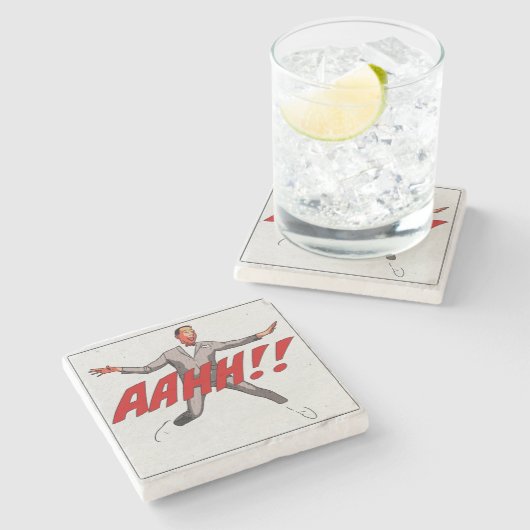 Pee-wee "Aahh"-Untersetzer Steinuntersetzer (Seitenansicht)