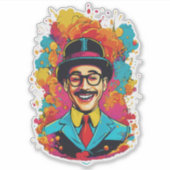 Pee Wee Herman Oval Sticker (Vorderseite)