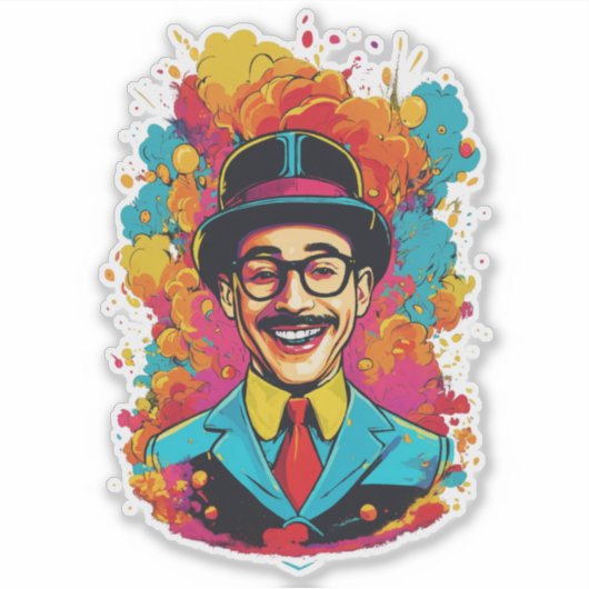 Pee Wee Herman Oval Sticker (Vorderseite)