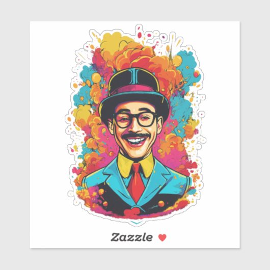 Pee Wee Herman Oval Sticker (Blatt)