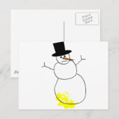 Peed on Snowman Postkarte (Vorne/Hinten)