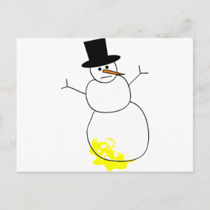Peed on Snowman Postkarte