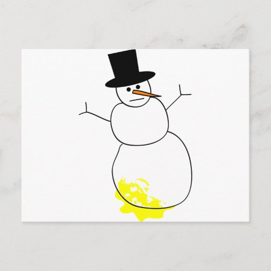 Peed on Snowman Postkarte (Vorderseite)