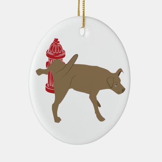 Peeing Dog Keramik Ornament (Rechts)