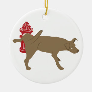 Peeing Dog Keramik Ornament