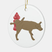 Peeing Dog Keramik Ornament (Links)