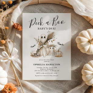Peek A Boo, Baby ist fällig! Boho-Halloween-Baby-S Einladung