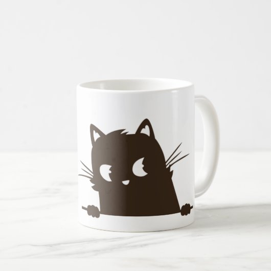 Peek-a-boo Black Cat Kaffeetasse (VorderseiteRechts)