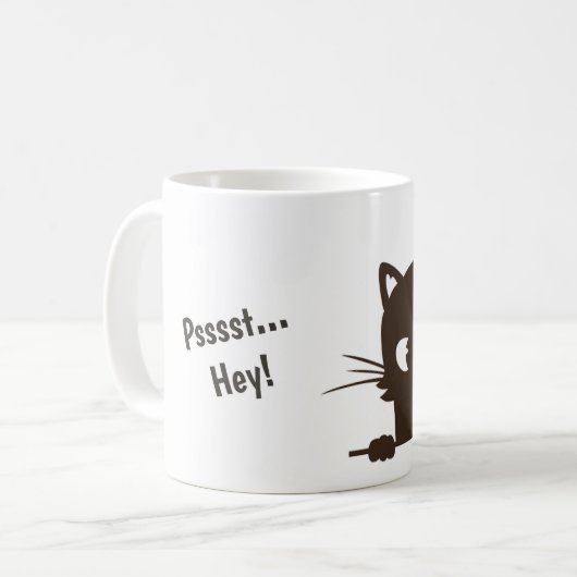 Peek-a-boo Black Cat Kaffeetasse (Vorderseite Links)
